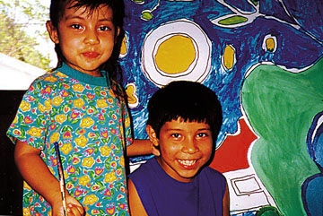 Neighborhood Gallery - Children of N.A.R.P with art tools
