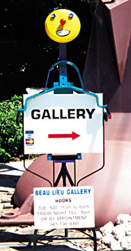 Neighborhood Gallery sign marks the trail for you to follow!